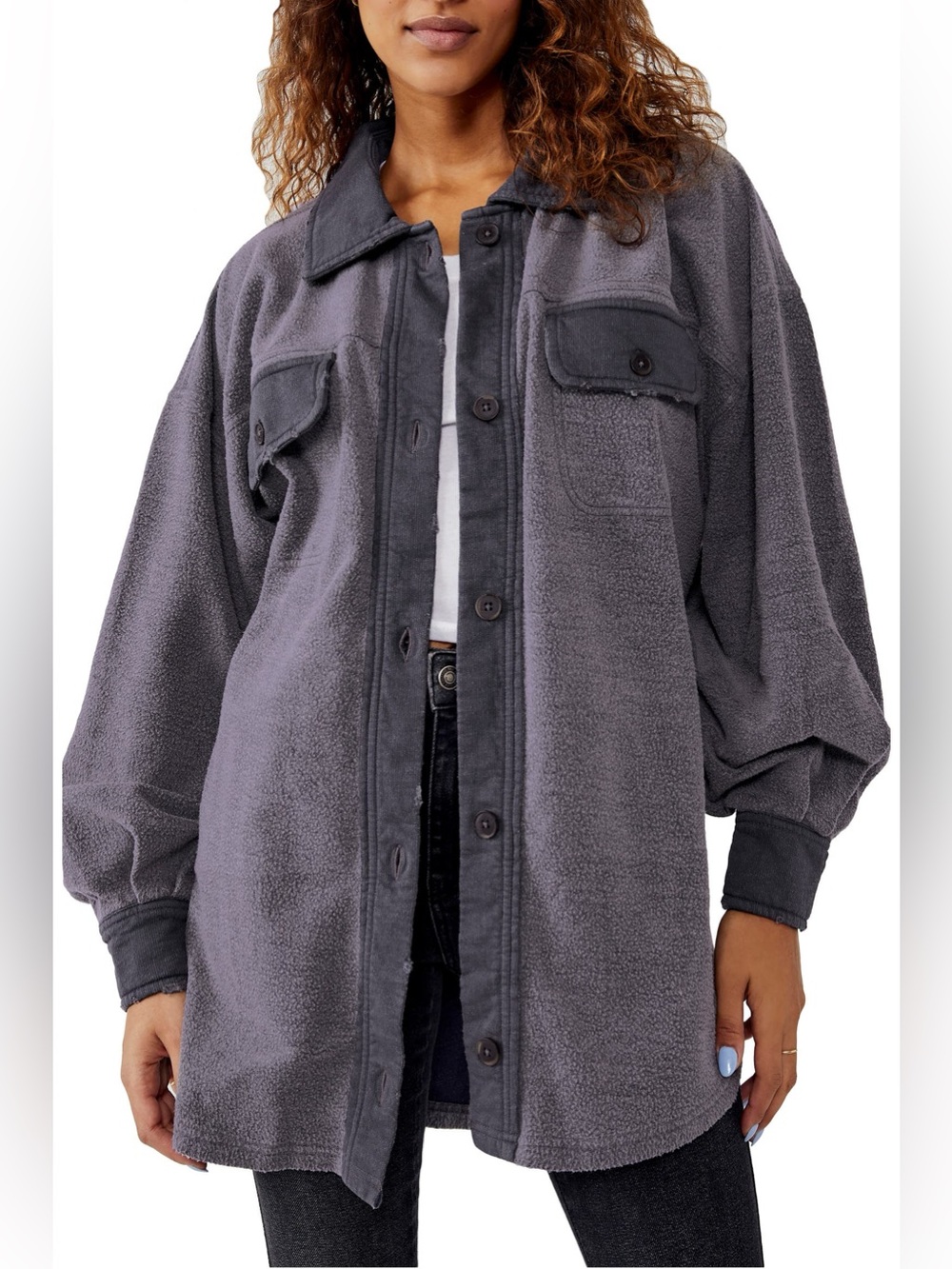 We The Free Free People Ruby Fleece Shirt Jacket Women’s Size Small